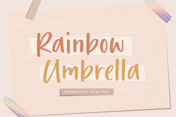 Rainbow Umbrella Font: A Handwritten Typeface for Editorial Elegance
